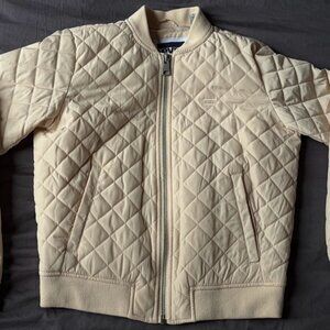 Levi's Women's Diamond Quilted Bomber Jacket Size S Natural Beige